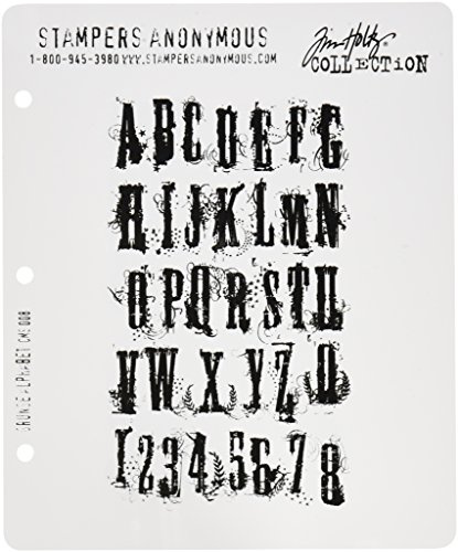 Stampers Anonymous Tim Holtz Cling Stamps 7X8.5, Grudge Alphabet
