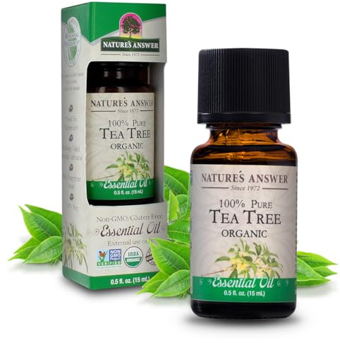 Nature's Answer Aceite esencial de árbol de té orgánico 100% puro, 0.5 onzas