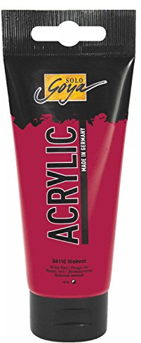 KREUL 84110 - Solo Goya Acrylic, 100 ml Tube in weinrot, cremige vielseitig einsetzbare Acrylfarbe in Studienqualität, auf Wasserbasis, schnell und matt trocknend, gut deckend, wasserfest