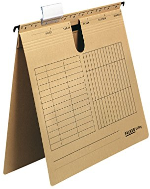 Original Falken 25er Pack Hängehefter UniReg. Made in Germany. Kaufmännische Heftung, aus Recycling-Karton für DIN A4 braun Blauer Engel ideal für die lose Blatt-Ablage im Büro und der Behörde