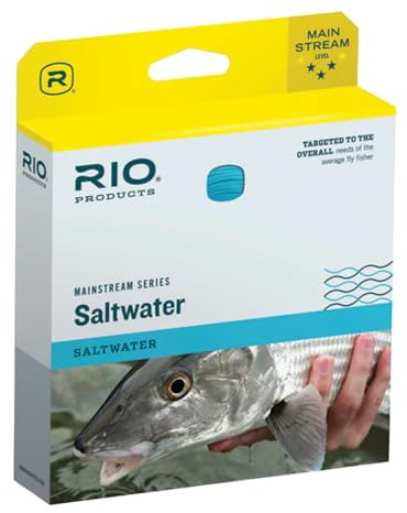 RIO Products Mainstream Saltwater Fly Line, Floating Saltwater Fly Fishing Line, Easy Casting for Any Angler Targeting Bonefish, Permit, Tarpon, and Other Species, Blue, 10wt