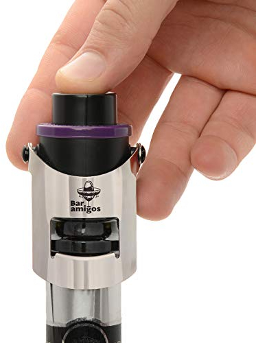 Bar Amigos® Champagne Pressure Stopper Purple Porpora - Pressione Tappo Vino Pompetta Pompa Per il Vino Spumante Tappi Con la tecnologia brevettata Per mantenere la vostra bottiglia di vino fresco - Garanzia di soddisfazione 3 anni