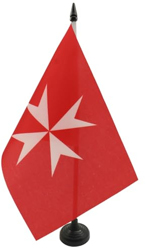 AZ FLAG Bordsflagga Malteserordens verksamhet 21x14 cm Plastfot