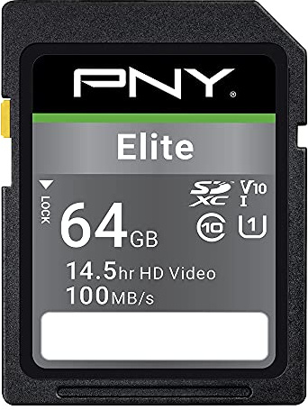 PNY Elite 64GB SDXC Carte Mémoire C10 U1