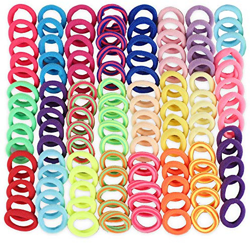 400Pcs Elastici Capelli Bambina Elastici per Capelli Colorati Fermacapelli Legami di Capelli per Ragazze, Fasce Elastiche per Legare i Capelli a Coda per Donna Ragazza, 2cm (Colori Misti)