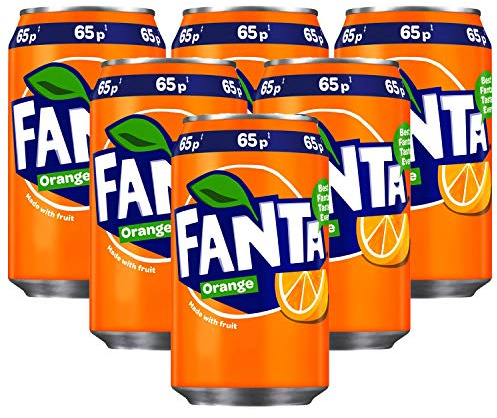 Fanta Bebida espumosa de naranja fruta, 6 x 330