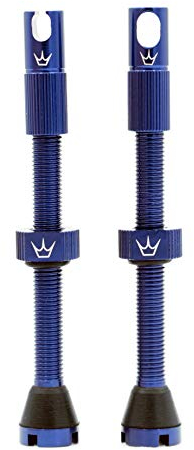 Peaty's X Chris King MK2 Tubeless Ventil Presta - Integrierter Speichenschlüssel & Ventilkernentfernungskappen, Mountainbike, Rennrad Fahrrad Reifen, Kompatibel einfügen, 7075 Aluminium - 60mm Marine