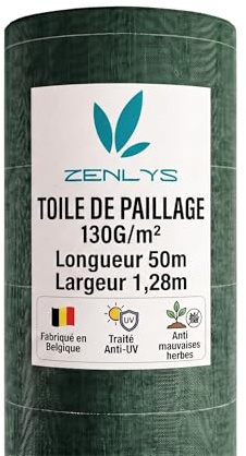 130g/m2 Toile Bache de paillage tissée Anti-Mauvaises Herbes Largeur 1,28m Longueur 50m