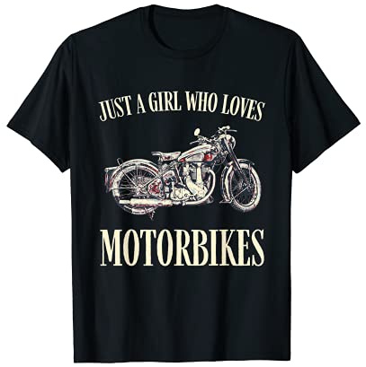 Just a Girl Who Loves Motorbikes, Funny Vintage Motorbike. T-Shirt