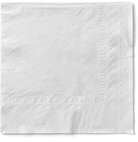 Tissue Serviette 3-lagig saugstark Ideal für Partys Feste und Gastronomie 33 x 33 cm 100 Stück Farbe weiss