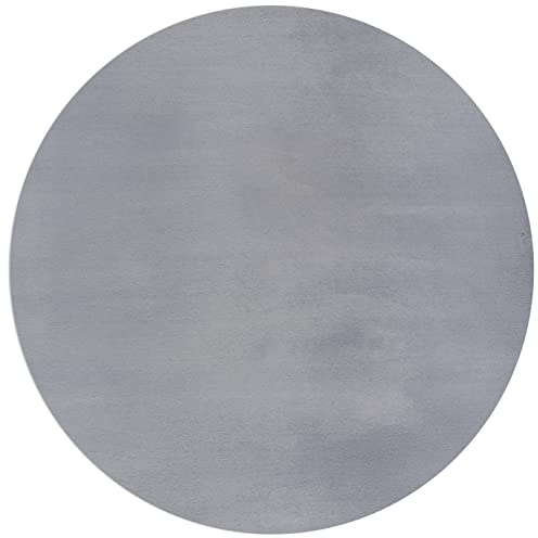 the carpet Cosy – Kuscheliger Fellteppich, Weich & Elegant, Waschbar und Für Fußbodenheizung Geeignet, Öko-Tex Zertifiziert, Hochwertiger Kunstfell Teppich, Grau, 200 cm Rund
