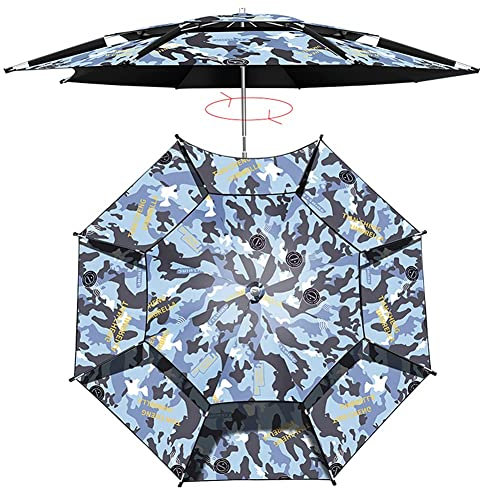 Camouflage Regenschirm Terrassenschirm wasserdicht winddicht 2-stufiger Angelschirm Aluminium, Outdoor Gartenschirm verstellbarer Winkel, UV-Schutz Baldachin good
