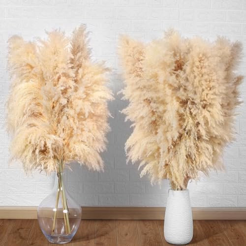 16 Stück Pampasgras Groß - DATEFUN Pampasgras XXL Boho Deko 100CM - Trockenblumen Pampasgras Deko Natürliche & Flauschige - für Bodenvasen, Tisch, Hochzeits, Wohnzimmer, Schlafzimmer