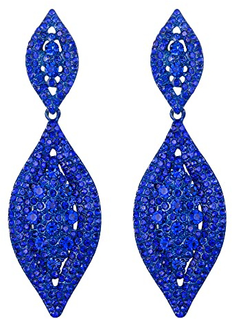 EVER FAITH Blatt Kristall Ohrringe für Damen Party Hochzeit | Charm 2 Blatt Drop Baumeln Ohrstecker