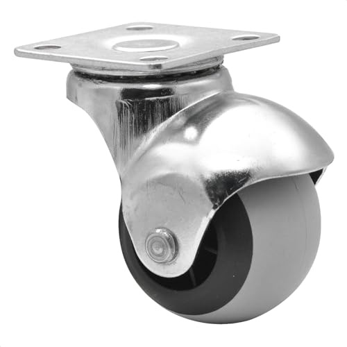 WAGNER Design - Kugelrolle/Transportrolle/Möbelrolle - KUGEL - grau, Softlauffläche, Durchmesser Ø 40 mm, Bauhöhe 55 mm, Anschraubplatte 38 x 38 mm, Tragkraft 30 kg - 01001501
