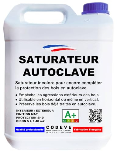 Saturateur Bois Autoclave - Codeve Bois - 20L - Intérieur/extérieur - Pour Compléter La Protection D'un Bois Déjà Imprégné En Autoclave.