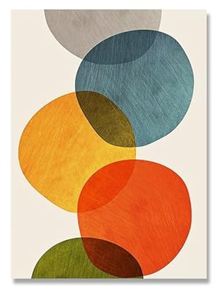HJOSWVNS Wandbilder Orange Rot Blau Foto Auf Leinwand Aesthetic Decor Bild Auf Leinwand Bilder Wohnzimmer Leinwand Bilder Wandbilder Wandtattoo Schlafzimmer Badezimmer Room Decor Kein Rahmen 60x90cm