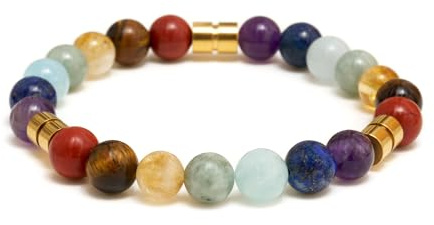 BERGERLIN 7 Chakra Armband Damen Herren, Naturstein Heilsteine | 7 Chakra Armband Damen & Herren: Naturstein Heilstein Armband für innere Balance – vom deutschen Prüflabor bestätigt.