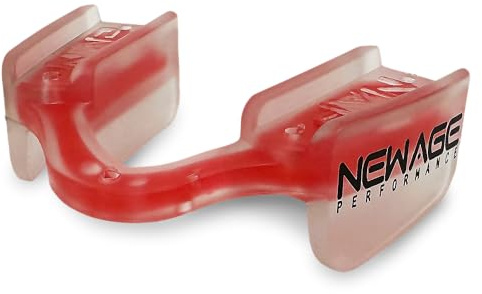 New Age Performance 6DS Low Profile Mouthpiece for High-Intensity Interval Training (HIIT) and Cross Fitness, Increase Strength & Endurance, Faster Recovery, Sleek Weightlifting Mouthpiece, (Red)
