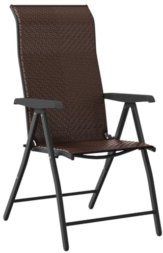 vidaXL Gartenstühle 8 STK., Gartenstuhl Hochlehner Klappbar, Klappstuhl Verstellbar, Stuhl Balkonstuhl Terrassenstuhl, Braun Poly Rattan