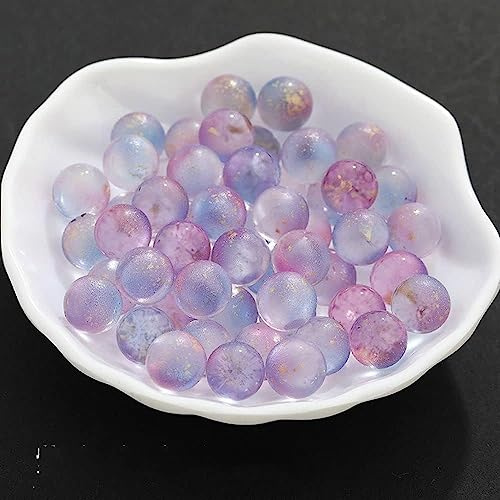 Luhaomisky 10 x violette Glasmurmeln, leuchtende Glaskugel, 12 mm, bunte Glasmurmeln, Dekoration, Vasenfüller, Aquarium, Heimdekoration, DIY-Schmuckzubehör (ohne Loch), Kugelbahnen, Lernen und Bildung