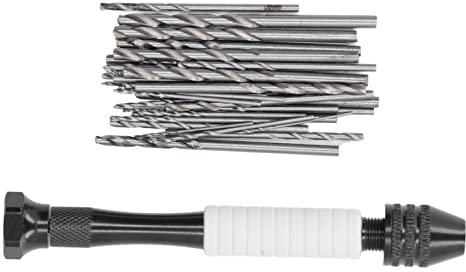 Risegun Hand Drill Modeling Bits Hand Drill Bits Set 49-Piece High Speed Steel ABS Twist Drills Kit for Wood Plastic Rubber Craft Jewelry Modeling