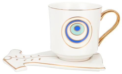 TOPBATHY 2 Juegos Taza De Leche De Cerámica Tazas De Cafe Arabe Taza De Té Elegante Taza De Té De Ojo De Turco Copa De Vino Caliente Tazas De Capuchino De Porcelana Taza De Pavo