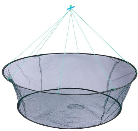 Giilayky Foldable Drop Net Fishing Landing Nets Crayfish Shrimp Catcher Prawn Bait Crab Shrimp Pier Harbour Pond Mesh 150cm