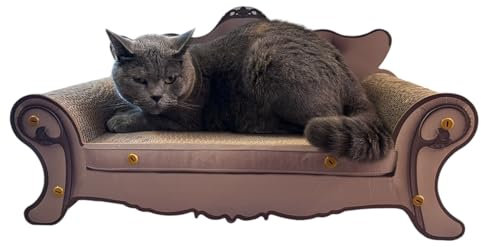 Erhöchte Katzenliege und Kratzbrett 2 in 1 Pappe für Entspannung und Schärfen der Krallen Stilvolles Design Antik-Sofa 24285