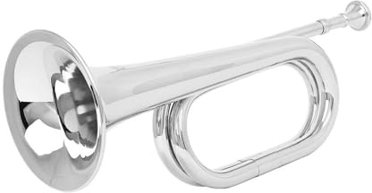 Trompete Trompeteninstrument Musik Professionelles Signalhorn C-Taste Messing 34 CM Trompete(Silver)
