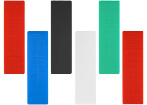 Confezione da 72 pezzi di imballatori e spessori in plastica, per vetri di porte e finestre, distanziatori per finestre e finestre (100 mm x 28 mm x 1/2/3/4/5/6 mm)