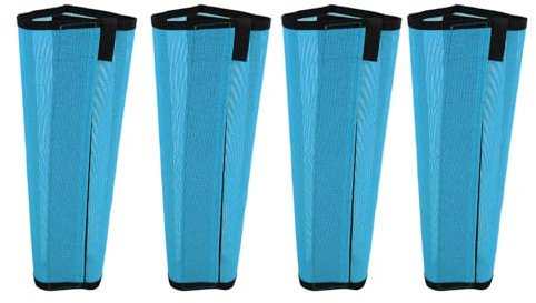 OPPWONG Pferdefliegengamaschen, 4 Stück, Feinmaschiges, Schützendes Pferdefliegengamaschen, Beinschützer, Pferdebeinbandagen, Schienengamaschen für Pferde, Atmungsaktive (Blue)