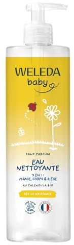 WELEDA Calendula rengöringsvatten utan parfym - Rengör försiktigt - För daglig vård av känslig hud hos spädbarn och småbarn / - 400 ml