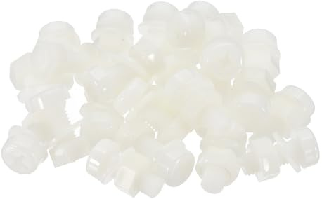 PATIKIL 24 Juegos Tornillos De Nylon Blancos M8x20mm Juego Completo | De Roscado, Con Tuercas De Plástico, Para Proyectos De Sujeción Industrial Y Doméstica