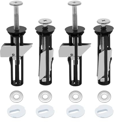Debbery 4Pcs Toilet Seat Fittings, Stainless Toilet Seat Screws, Universal Toilet Seat Fastener Bolt Kit for Top Cover Hinges, Toilet Seat Screws with Gaskets for Blind Holes