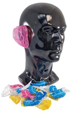 Disposable Waterproof Ear Covers – 100 Pack (50 Pairs) – 4 Colours (Transparent, Pink, Blue, Yellow) – Elastic & Comfortable Ear Protector for Shower, Hair Dyeing, Salon & Spa Use – By PRONETS