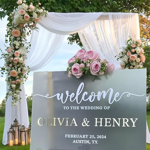 Cartello For Matrimonio In Acrilico Satinato Personalizzato, Cartello Di Benvenuto Personalizzato, Cartello Di Benvenuto In Acrilico Stampato In 3D