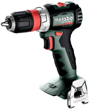 metabo Batteridriven skruvdragare BS 18 L BL Q - 18 V, CAS, 65 Nm vridmoment – borstlös motor, LED-ljus, snabbväxlingssystem, kompakt och lätt – inkl. snabbväxlingsborrhållare och bälteskrok & bitdepå