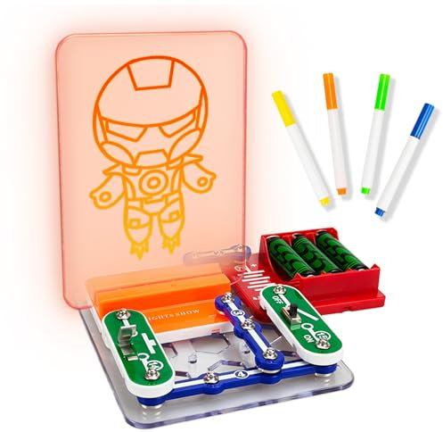 Boys Toys Age 5 6 7 8 9 10: STEM Electronic Science Experiments Kits for 8 9 10 11 12 Year Old Boys Girls Birthday Gifts Educational Neon Lighting Toy Set for 8+ Children Circuit Machine Games