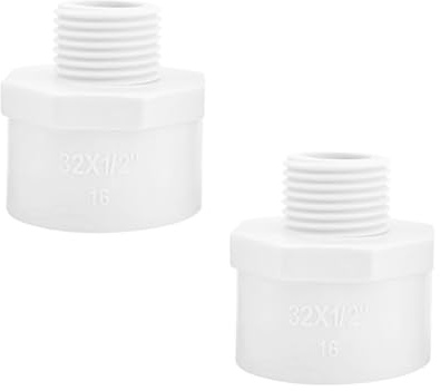 Ctyjia 2 Stück PVC Rohrverbinder Kits, 32 mm x 1/2 Zoll Außengewinde Schlauchanschluss Kupplungen, für Aquarium, Garten Schlauchsysteme