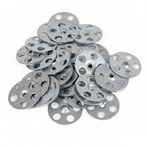 36mm Tile Backer Board & Insulation Fixing Washer Discs – Heavy-Duty Galvanized Steel Fasteners for Wall & Floor Applications – Available in Multiple Pack Sizes (100)