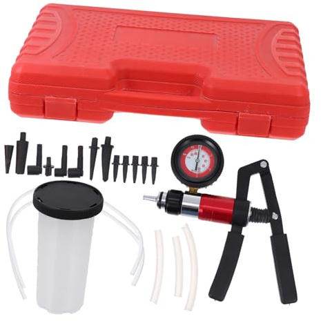 Ciieeo Pompa Freni a Vuoto Portatile per Auto Eccellente Tenuta in ABS e Lega di Alluminio, Facile da Trasportare, Kit Completo Adattatori per Spurgo a Casa e Lavoro