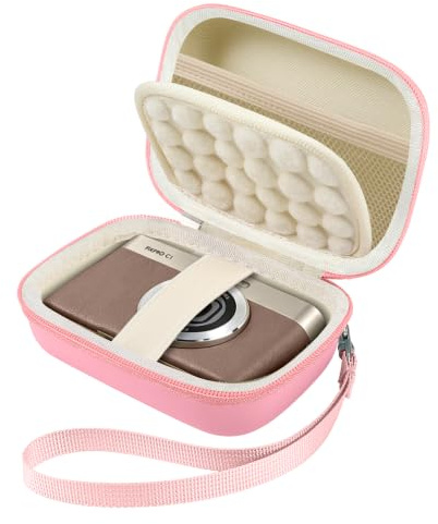 Leayjeen Étui pour Appareil Photo Numérique, Compatible avec Kodak Pixpro C1/Canon IXUS 285 HS/VAHOIALD, avec Coussin Amortisseur (Étui Seul) Rose