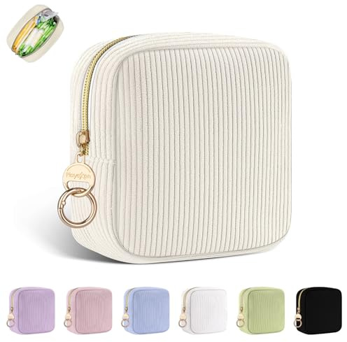 Tampon Aufbewahrung Binden Hygienebeutel für Damenbinden Aufbewahrungstasche Perioden Tasche mit Reißverschluss Organizer Stilleinlagen Damen Tampons BindenDamen Geschenke für Mädchen(Beige)