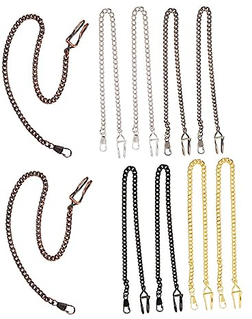 ANDRESLAD 10 Stück Taschenuhrenketten aus Legierung Retro Design für Herren Damen als Hals oder Gürtelschmuck