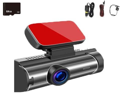 Dashcam Pro, Dashcam Auto, Auto Camera Vorne Und Hinten, 310° Rundumsicht, 3,16 Zoll, Mit WiFi, 1080p Und Infrarot Nachtsicht, Loop-Aufnahm,Parküberwachung (Vorder- und Rückseite,64GB)