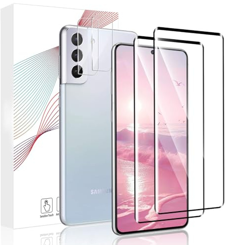 Carantee 2+2 Stück Schutzfolie für Panzerglas für Samsung Galaxy S21 5G, 3D Vollbildschirm High Definition Anti-Bläschen Samsung S21 Schutzglas, 9H Gehärtetem Bruchsicher S21 Displayschutzfolie