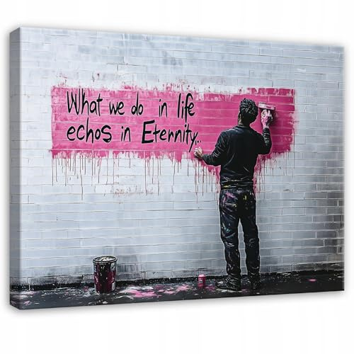 WallArena Leinwand Bilder 120x80 cm | Banksy, Leinwandbilder, Bild auf leinwand, Format: 120x80 cm (BxH) - einteilig auf Canvas Leinwand. Das Leinwand
