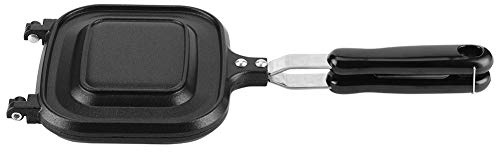 Taidda Poêle à Frire électrique Antiadhésive Double Face, Grille-pain pour, Petit-déjeuner pour Usage Domestique, Aluminium Noir 14,4x6,3x1,4 Pouces