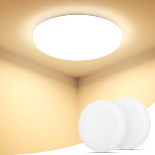 Deckenlampe LED Deckenleuchte 2 Stück 36W 4500LM IP54, Lampe Decke 3000K | Lampe Decke Badezimmer Rund Flach Modern Deckenleuchten Ultra Dünn Rahmenlose LED Lampen Für Wohnzimmer\Küche\Schlafzimmer